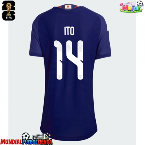 Camiseta Japón Junya Ito #14 Primera Equipación Replica Mundial 2026 para mujer mangas cortas